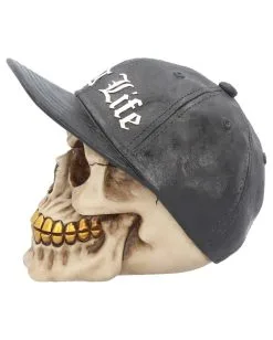 Gangster Totenschädel "Thug Life" 15,8cm -Karneval Universe Verkäufe gangster totenkopf gangster totenschaedel gangster skull skull with gold teeth 53388 03