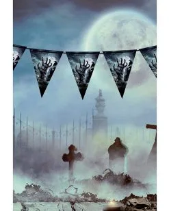 Zombie Friedhof Wimpel Girlande Halloween 3m -Karneval Universe Verkäufe halloween friedhof wimpel girlande halloween graveyard banner halloween friedhof dekoration 53182 3