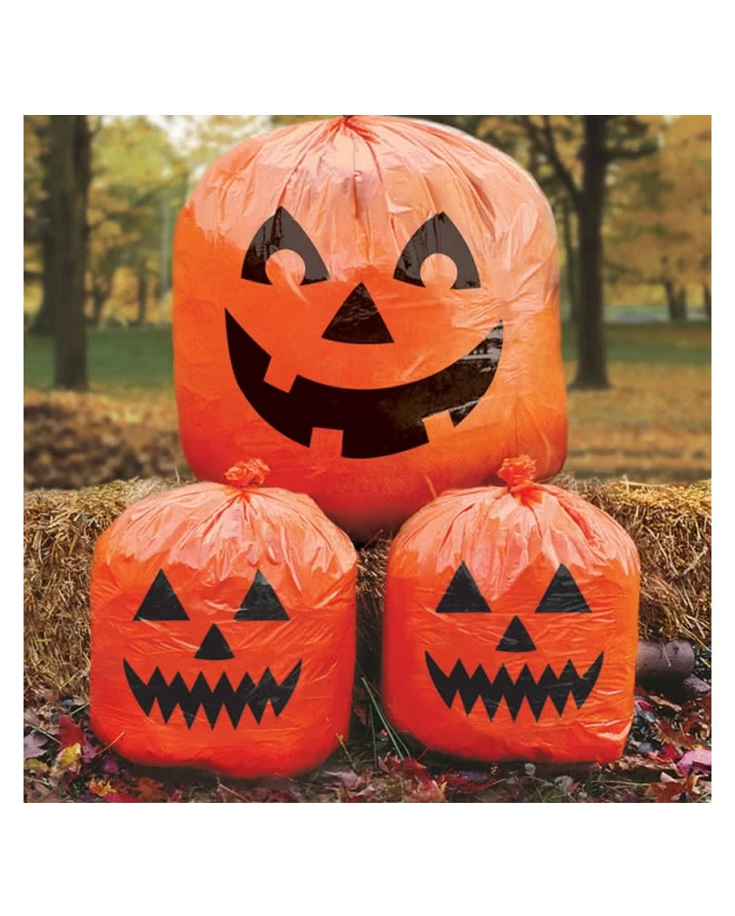 Laubsäcke Mit Kürbismotiv 3 St. 1 Laubsäcke Mit Kürbismotiv 3 St.
