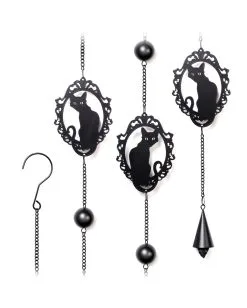 Katzen Silhouette Metall Windspiel Hängedeko 5 Katzen Silhouette Metall Windspiel Hängedeko -Karneval Universe Verkäufe katzen silhouette windspiel und haengedeko gothic und halloween wohnungsdeko alchemy england feline wind chime 52747