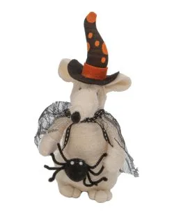 Halloween Plüsch Maus Mit Spinne 23cm