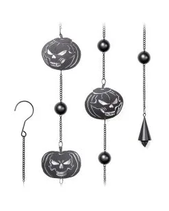 Totenschädel Kürbis Windspiel Hängedeko -Karneval Universe Verkäufe pumpkin skull metall windspiel halloween und gothic wohnungsdeko und homeware alchemy england pumpkins skull wind chime 52748
