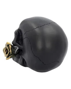 Schwarzer Totenschädel Mit Goldener Rose 15cm -Karneval Universe Verkäufe schwarzer totenkopf mit goldener rose black skull with golden rose gothic deko gothic totenkopf 54621 04