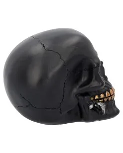 Schwarzer Totenschädel Mit Goldener Rose 15cm -Karneval Universe Verkäufe schwarzer totenkopf mit goldener rose black skull with golden rose gothic deko gothic totenkopf 54621 06