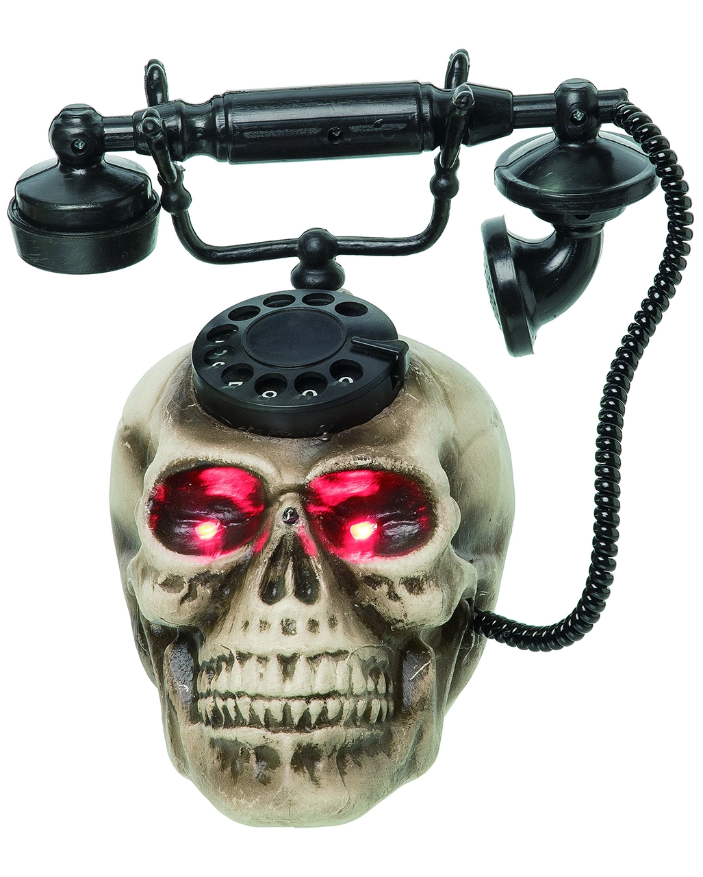 Spukendes Totenkopf Telefon Mit LED 1 Spukendes Totenkopf Telefon Mit LED